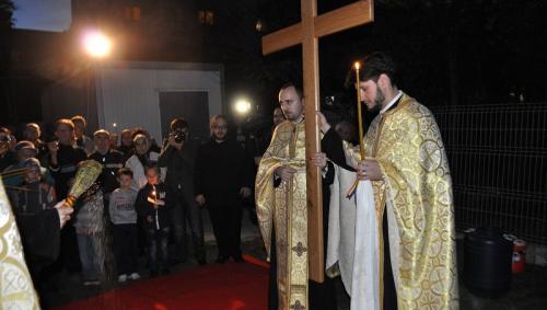 Moment de la slujba punerii pietrei de temelie